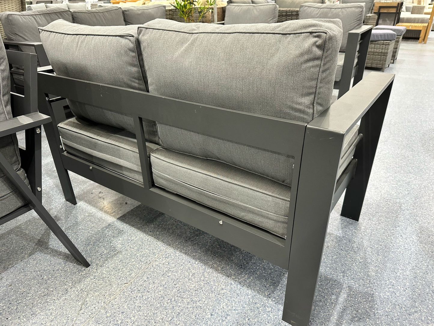 Grey Aluminium 2 Seater Sofa