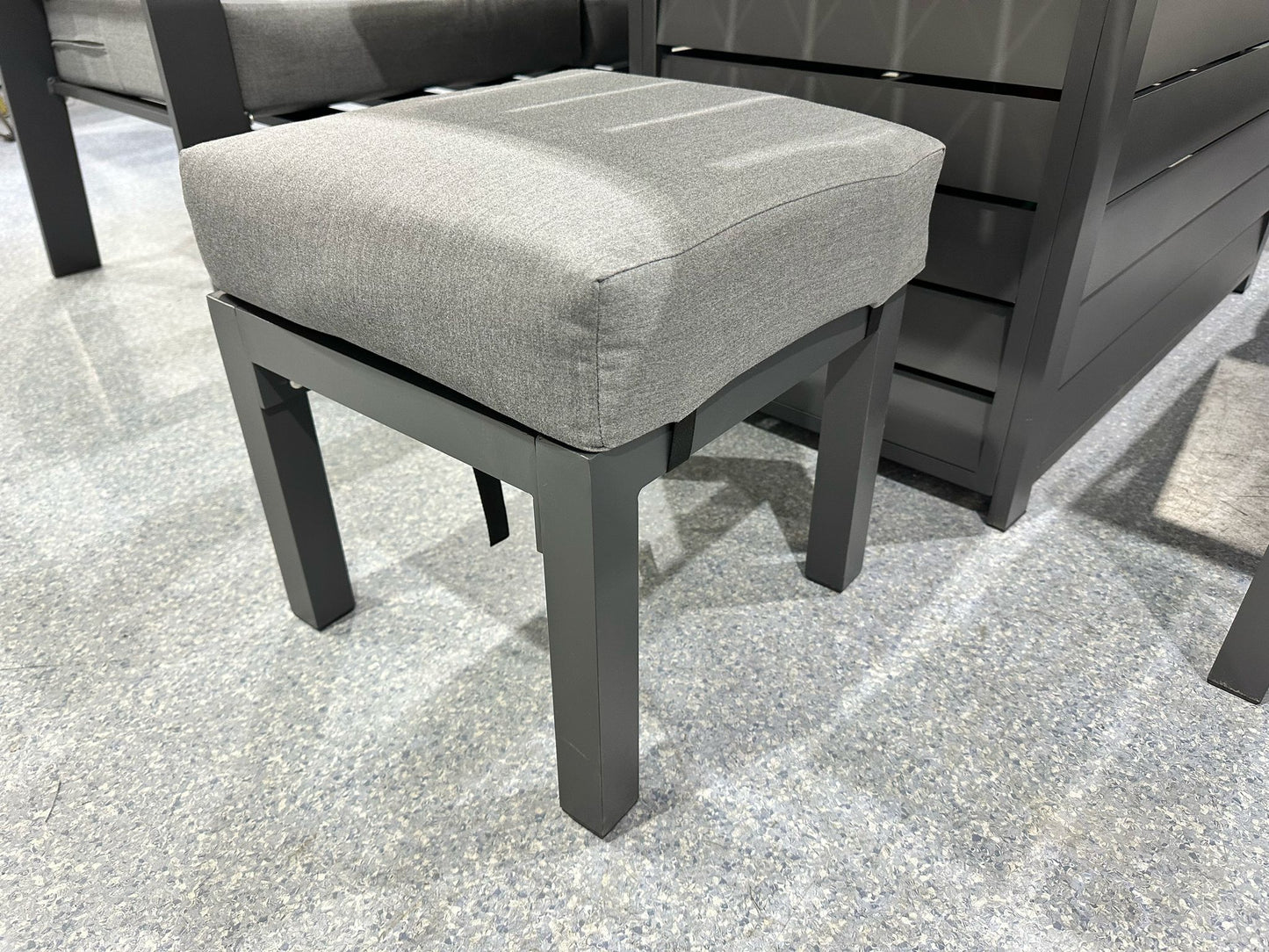 Vegas Grey Aluminium Large Corner Fire Pit Table Set