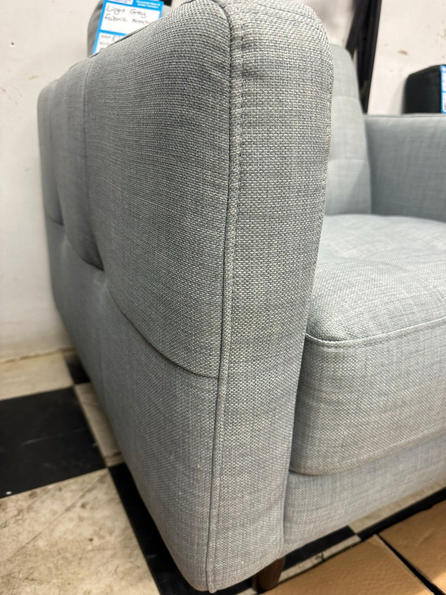 Light Grey Stitched Back Armchair