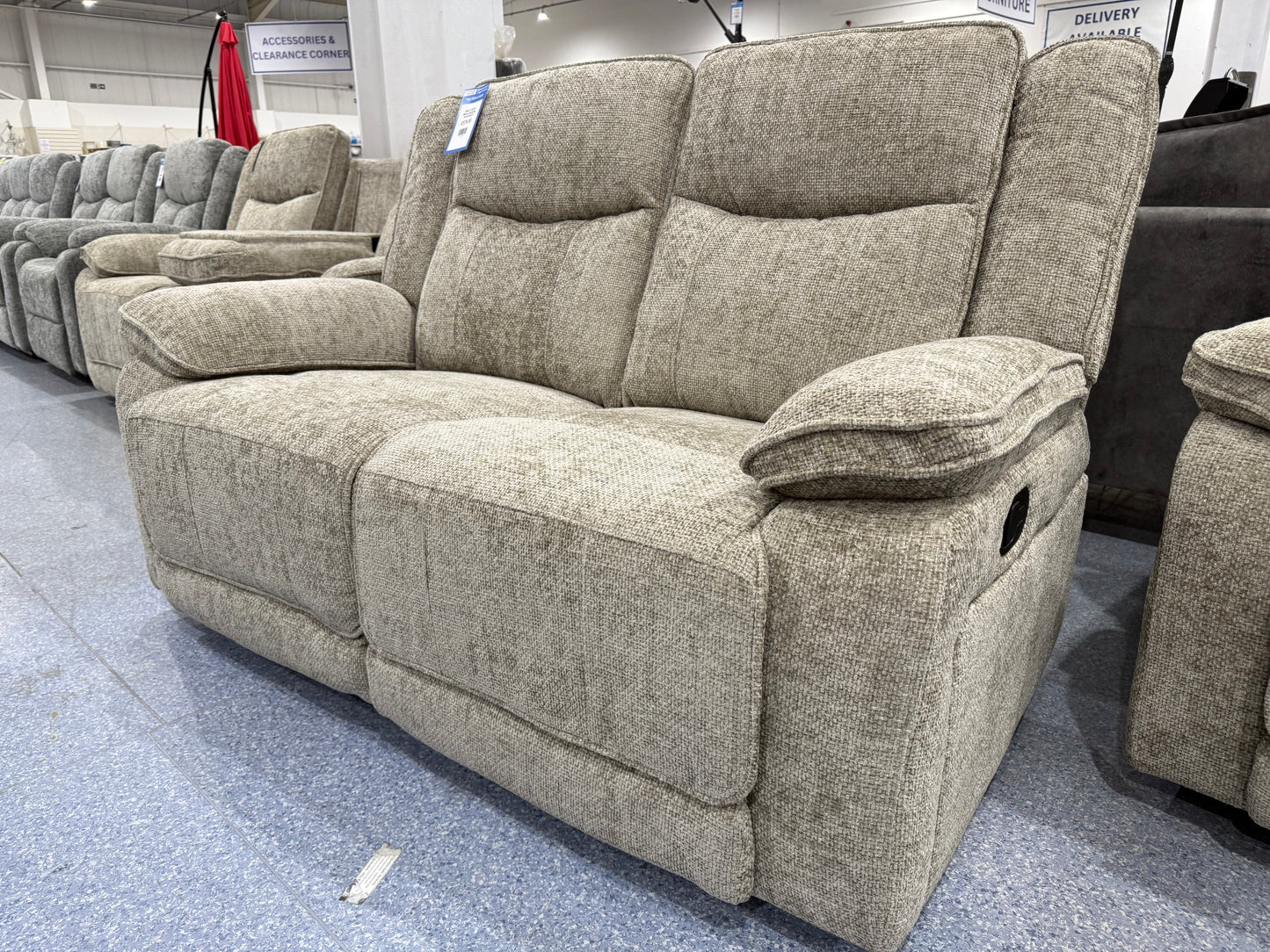 Milan 2 Seater Manual Reclining Sofa BISCUIT