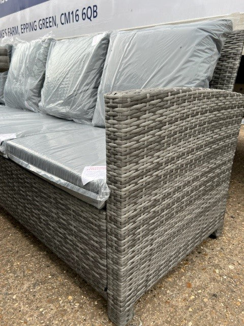 EDF Light Mixed Grey Rattan Large Corner Dining Set