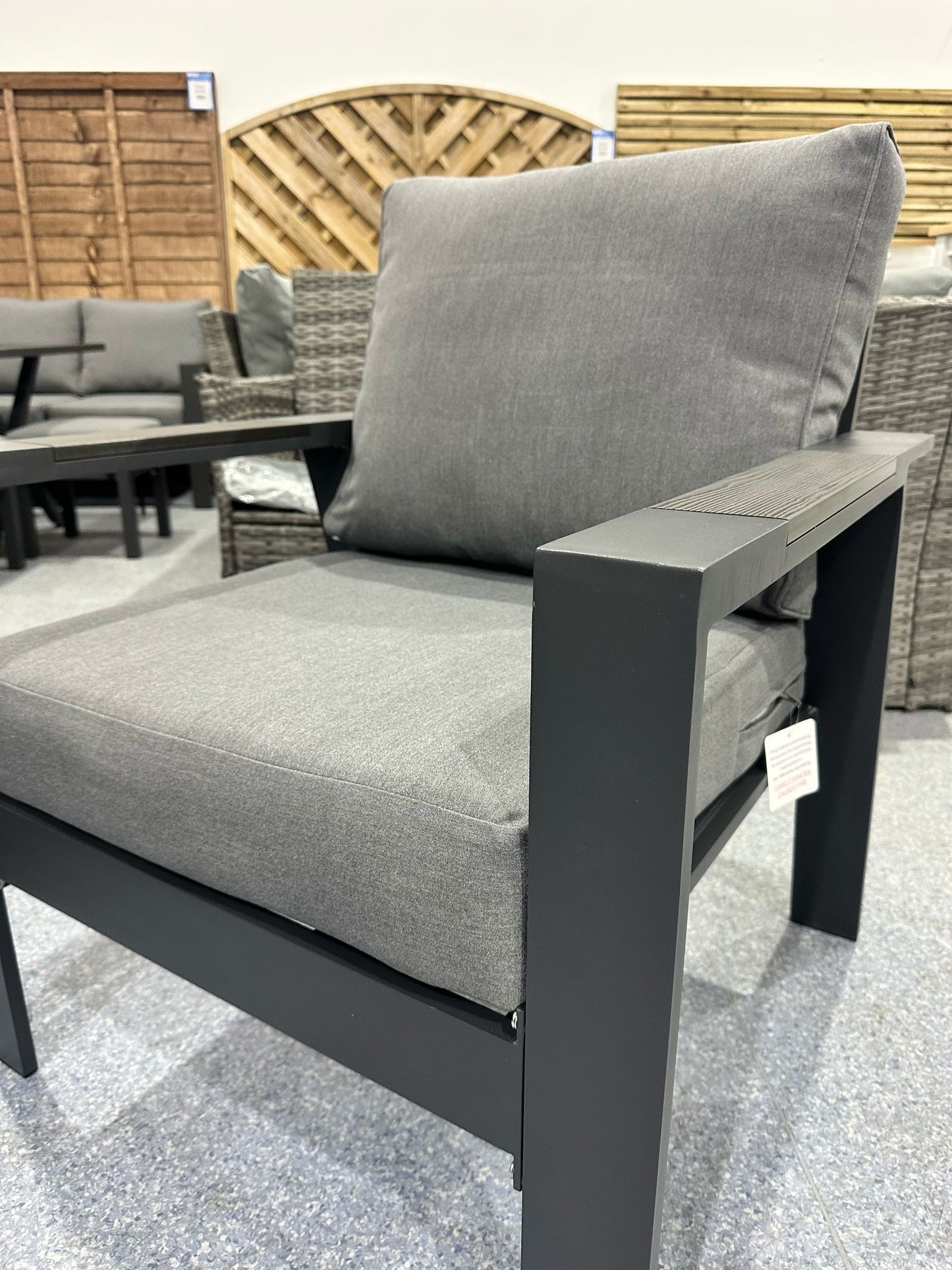 Vegas Grey Aluminium Armchair