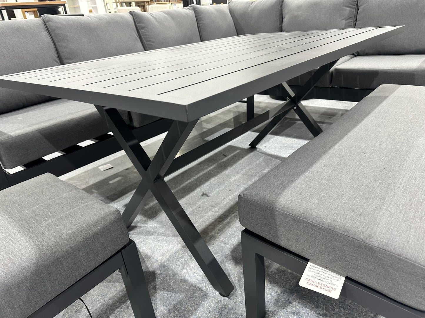 Vegas Grey Aluminium Large Corner Dining Set