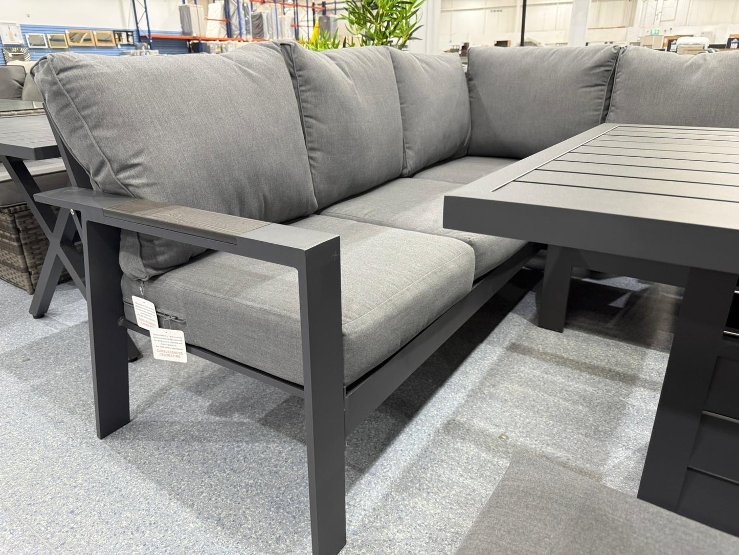 Vegas Grey Aluminium Fire Pit Table Set V2