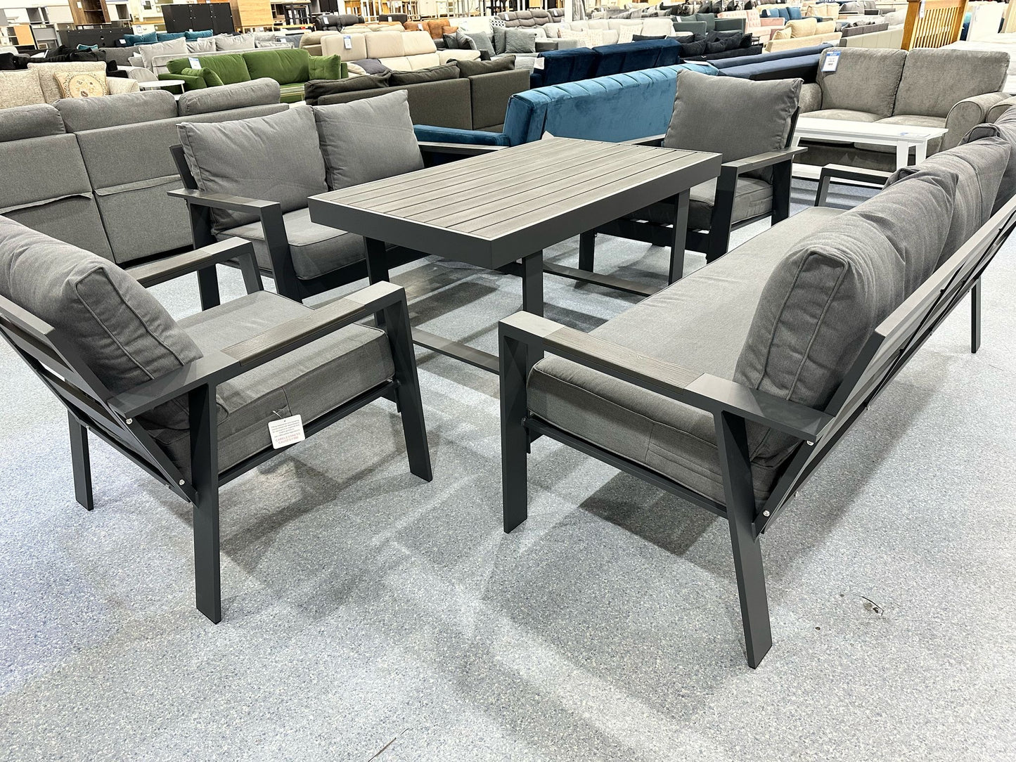 Florida Grey Aluminium 7 Seater Dining Set
