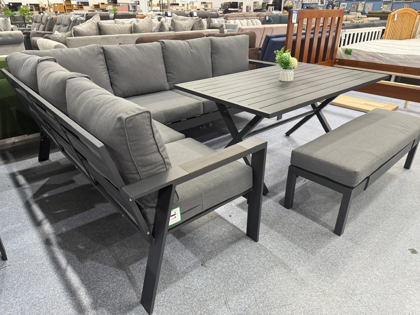 Vegas Grey Aluminium Dining Set V2