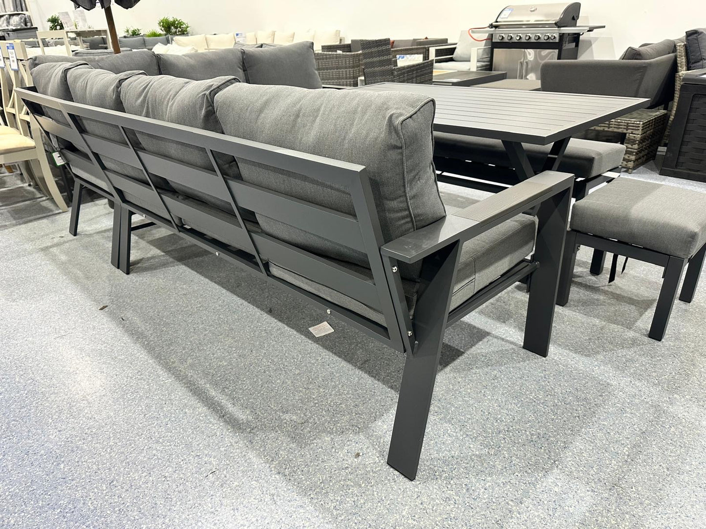 Vegas Grey Aluminium Large Corner Dining Set