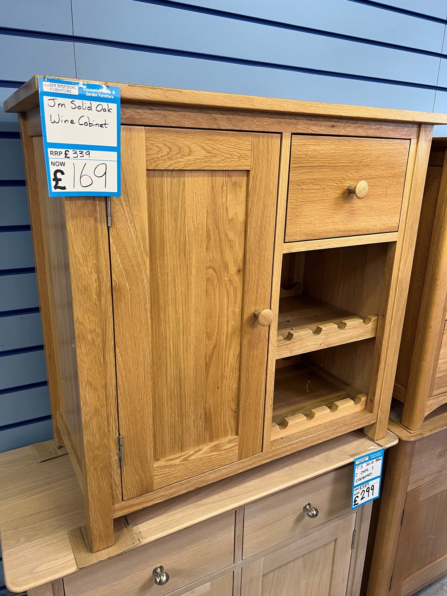 JM Solid Oak Wine Cabinet