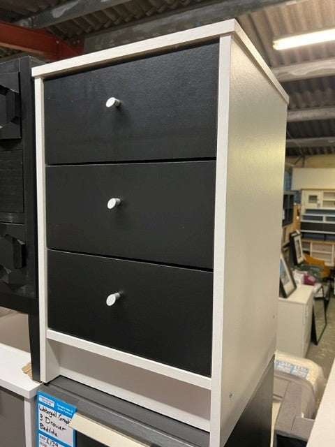 Malibu 3 Drawer Bedside