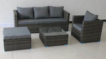SFS057 – Mixed Grey Rattan 3 + 1 Lounge Set