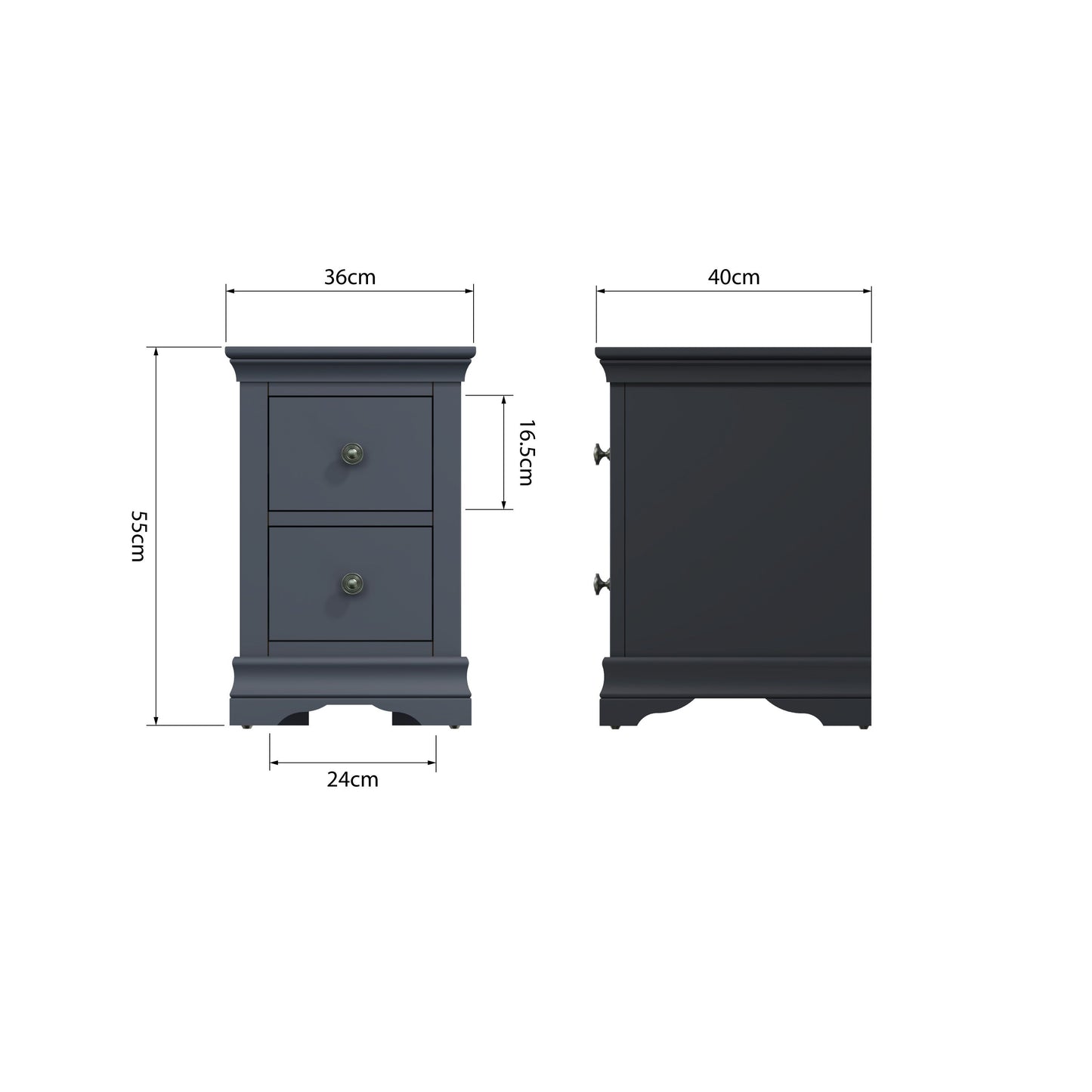 SW Bedside Cabinet Midnight Grey