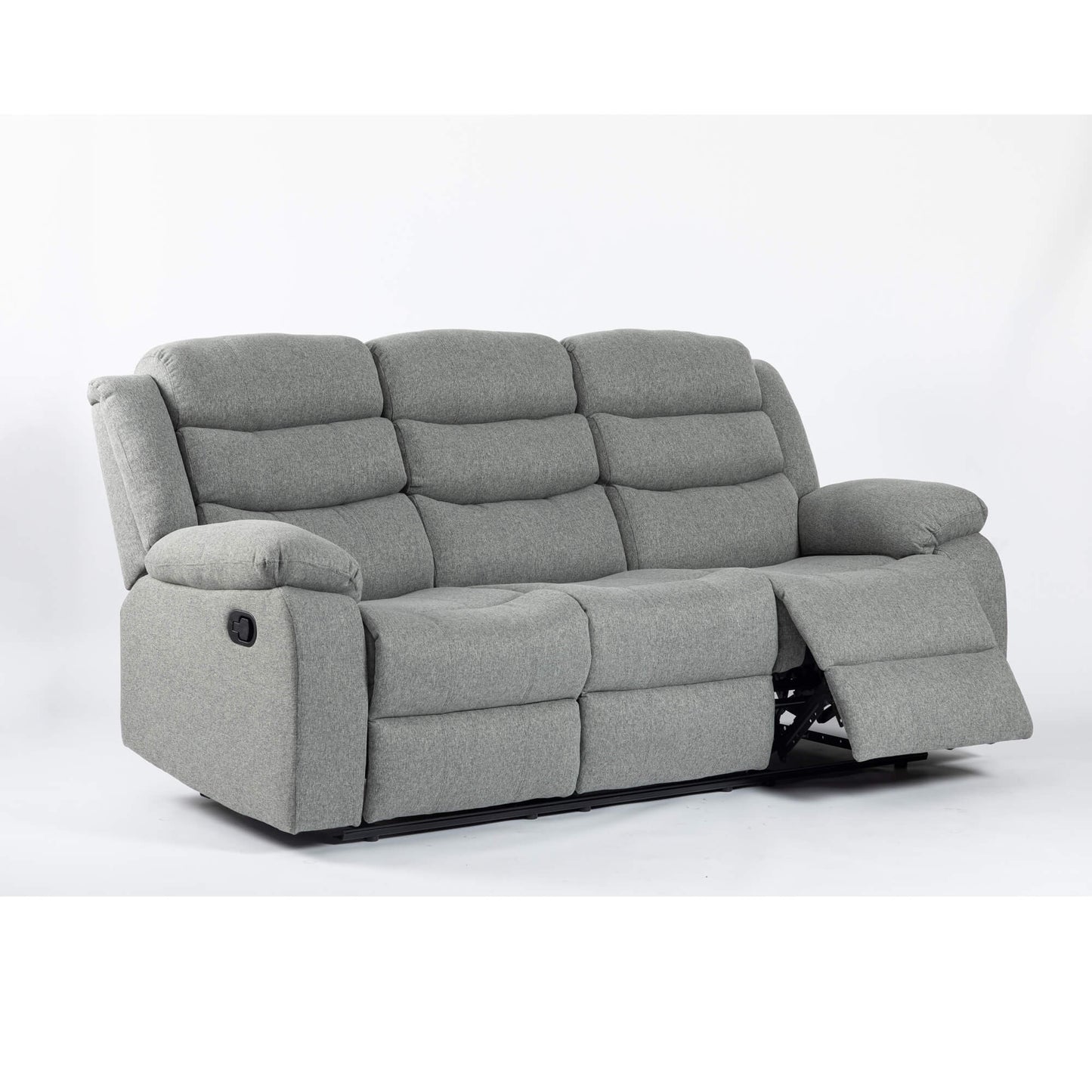 Storm Light Grey Fabric 3 Seater Recliner