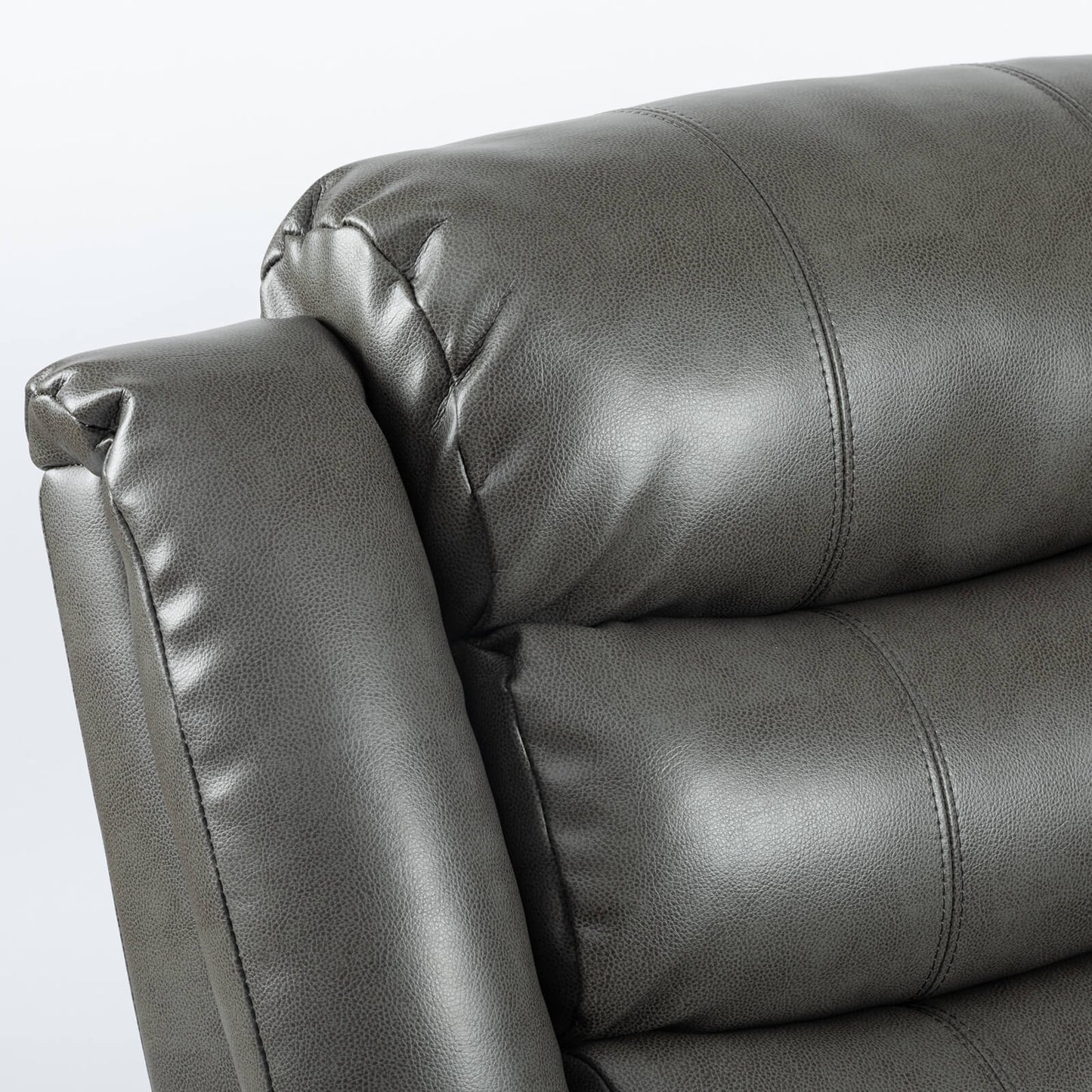 Aire Grey Leather 3 Seater Recliner