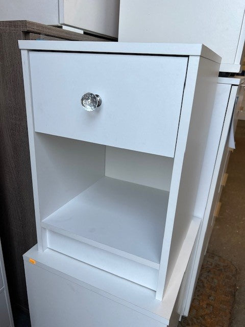 White 1 Drawer Bedside