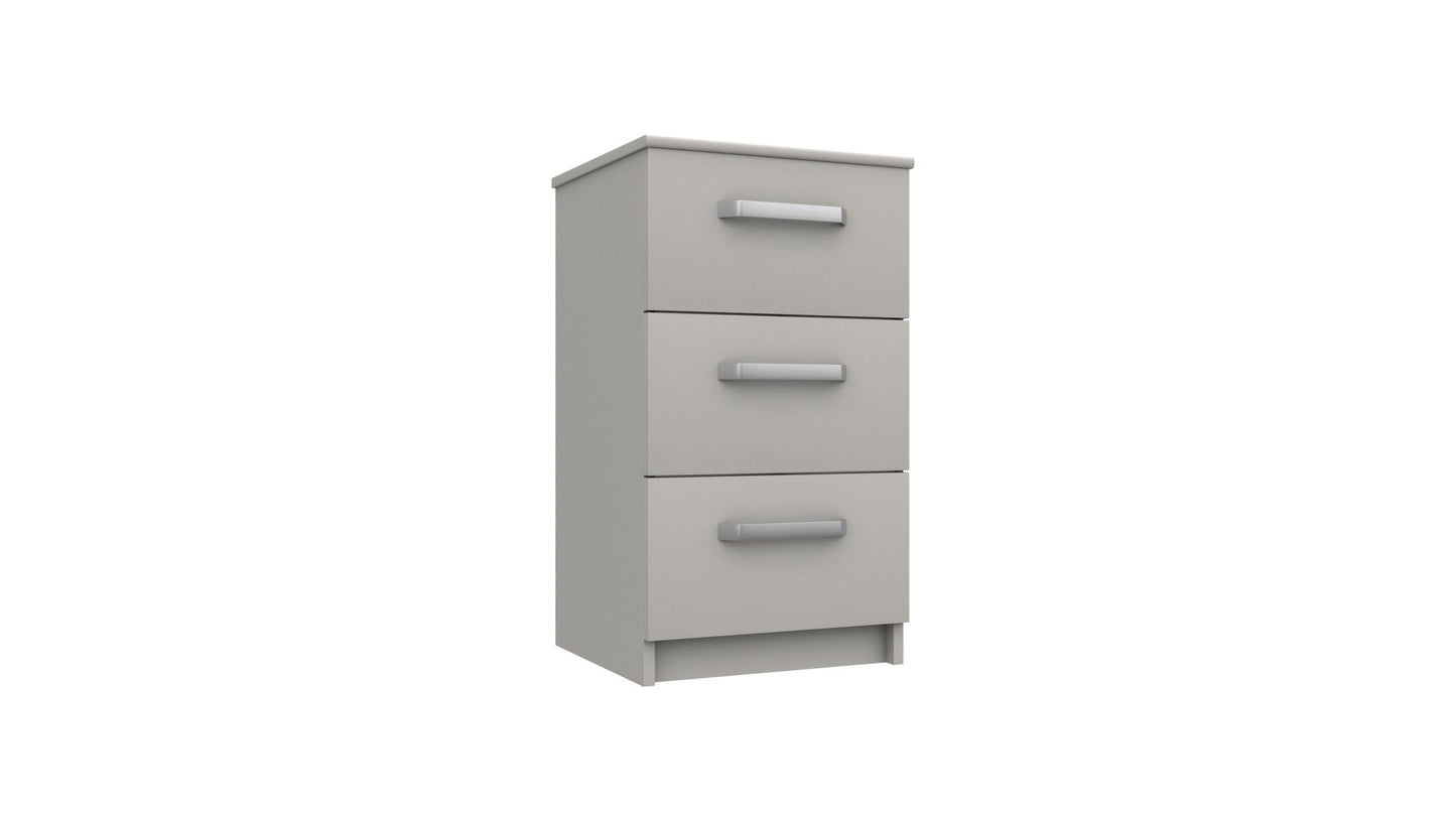 Arran 3 Drawer Bedside LIGHT GREY