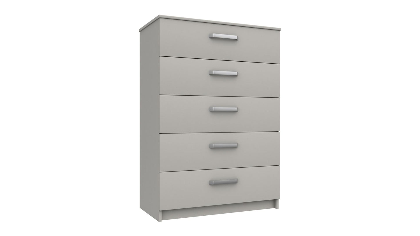 Arran 5 Drawer Chest LIGHT GREY