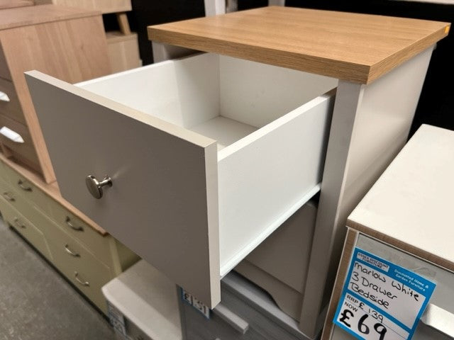 Bedford Grey 2 Drawer Bedside