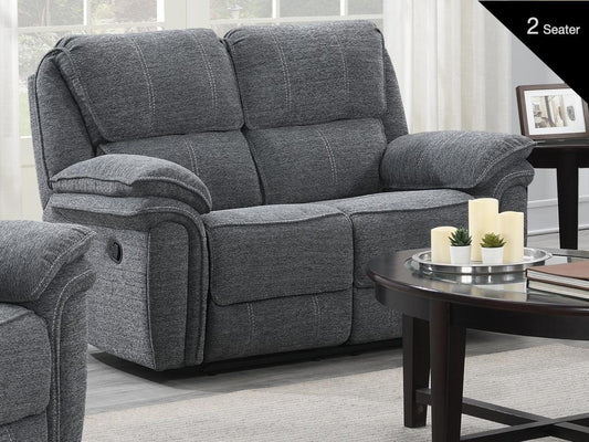 Belmont 2 Seater Grey Fabric Reclining Sofa