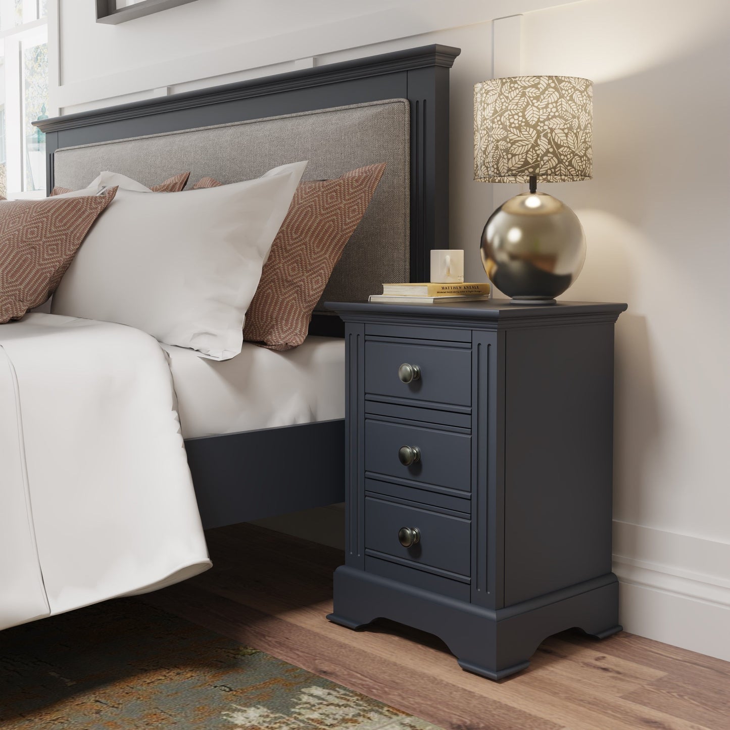 BP Large Bedside Cabinet Midnight Grey