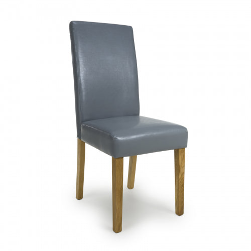 Pair Of Buckley Grey Leather Dining Chair