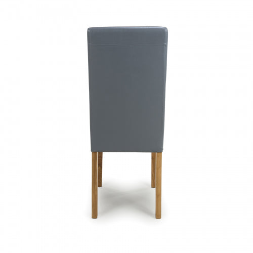 Pair Of Buckley Grey Leather Dining Chair