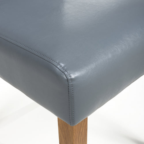 Pair Of Buckley Grey Leather Dining Chair