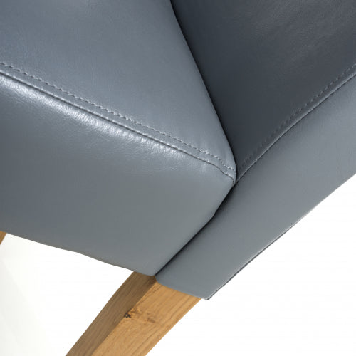Pair Of Buckley Grey Leather Dining Chair