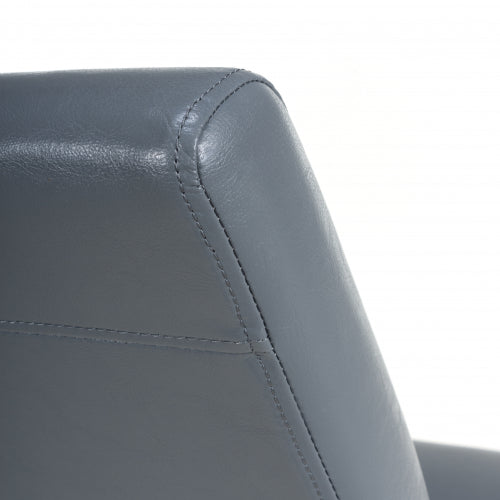 Pair Of Buckley Grey Leather Dining Chair