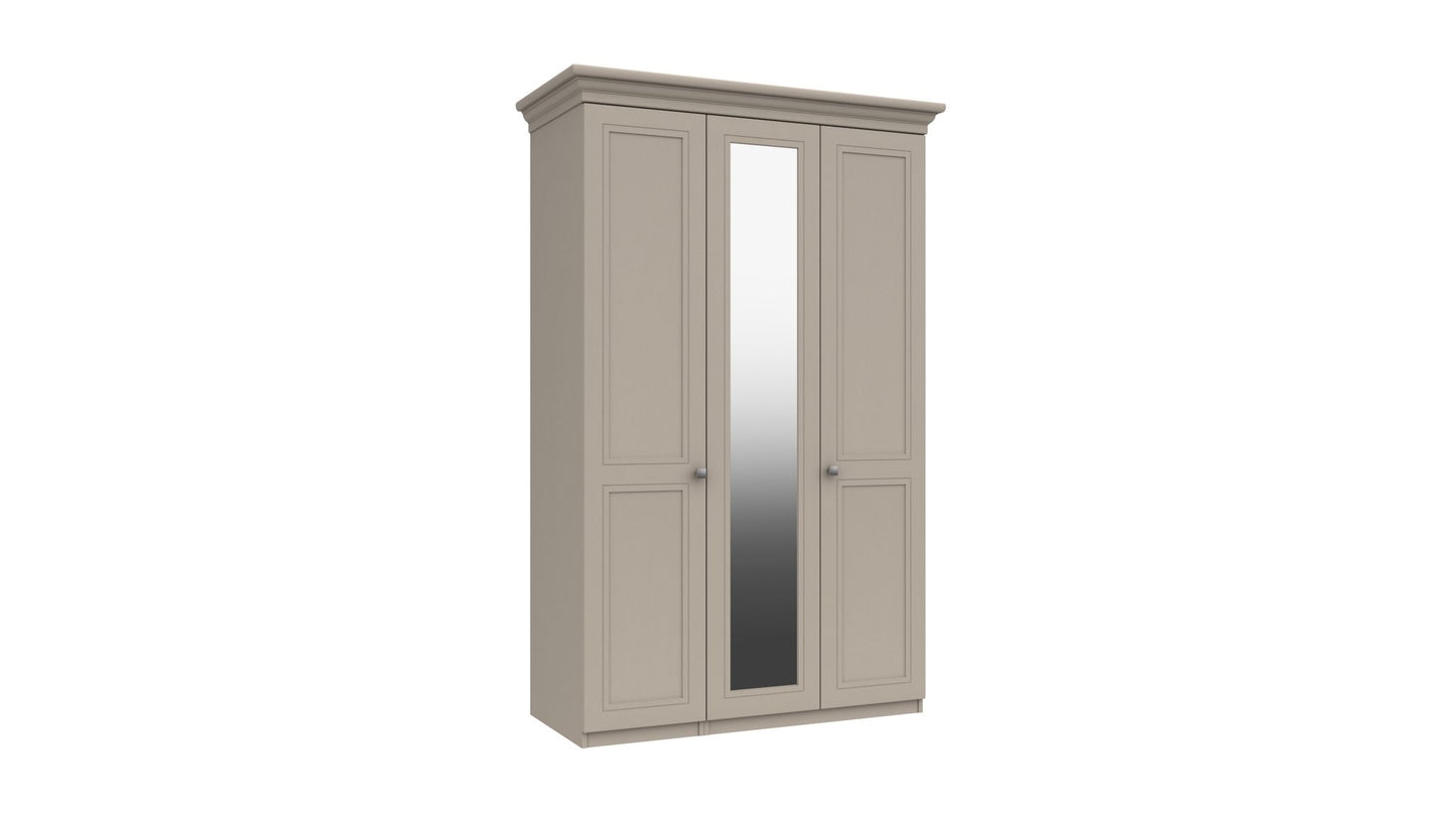Canterbury 3 Door Wardrobe With Mirror FIRED EARTH