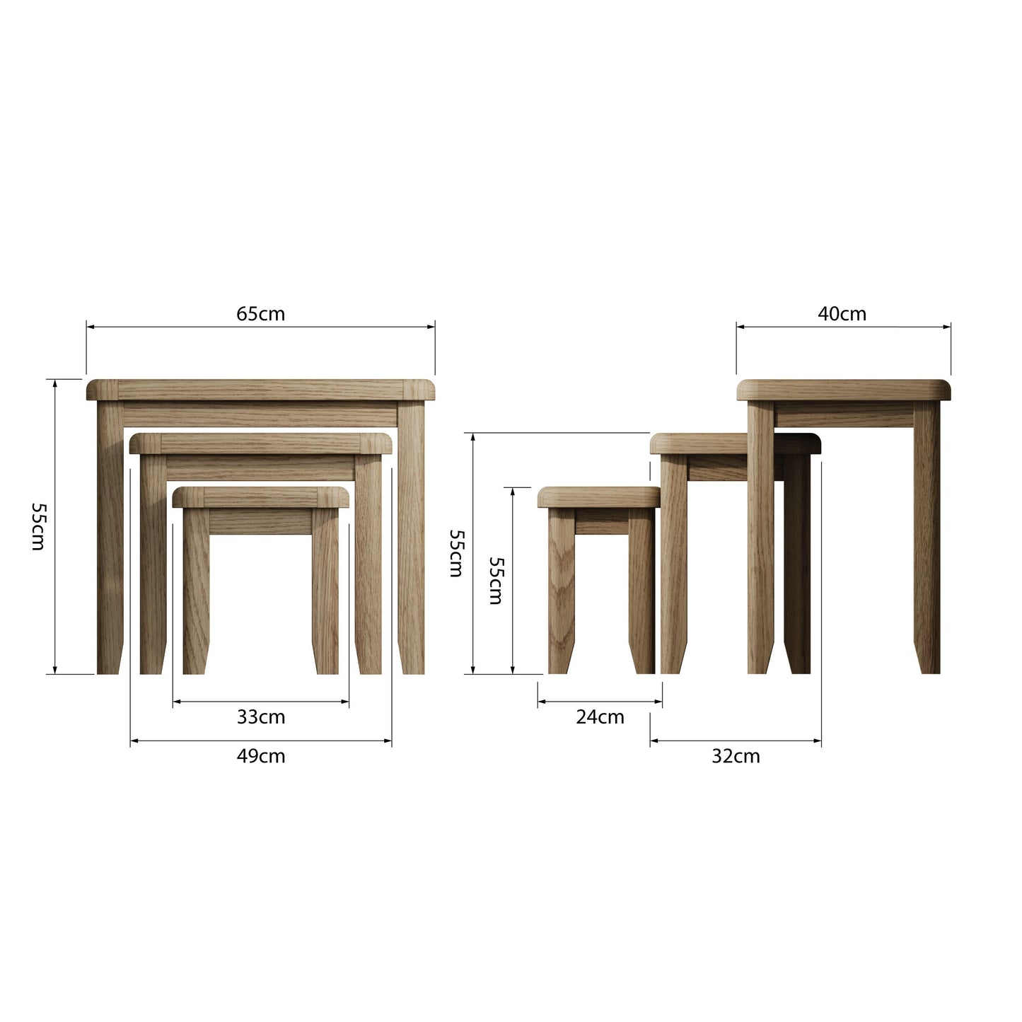 HO Nest Of 3 Tables