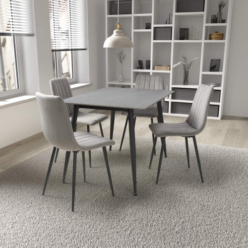 Monaco 1.2m Dining Table With 4 Lisbon Dining Chairs