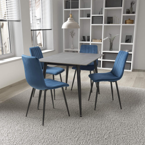 Monaco 1.2m Dining Table With 4 Lisbon Dining Chairs