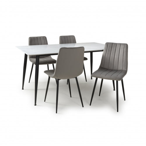 Monaco 1.2m Dining Table With 4 Lisbon Dining Chairs