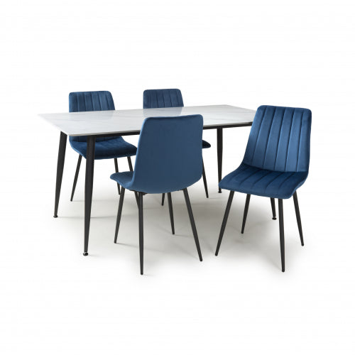 Monaco 1.2m Dining Table With 4 Lisbon Dining Chairs