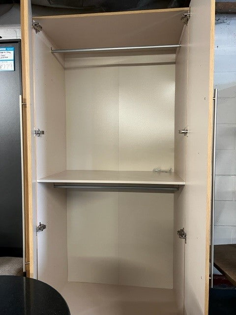 Oak Effect Tall 2 Door Wardrobe