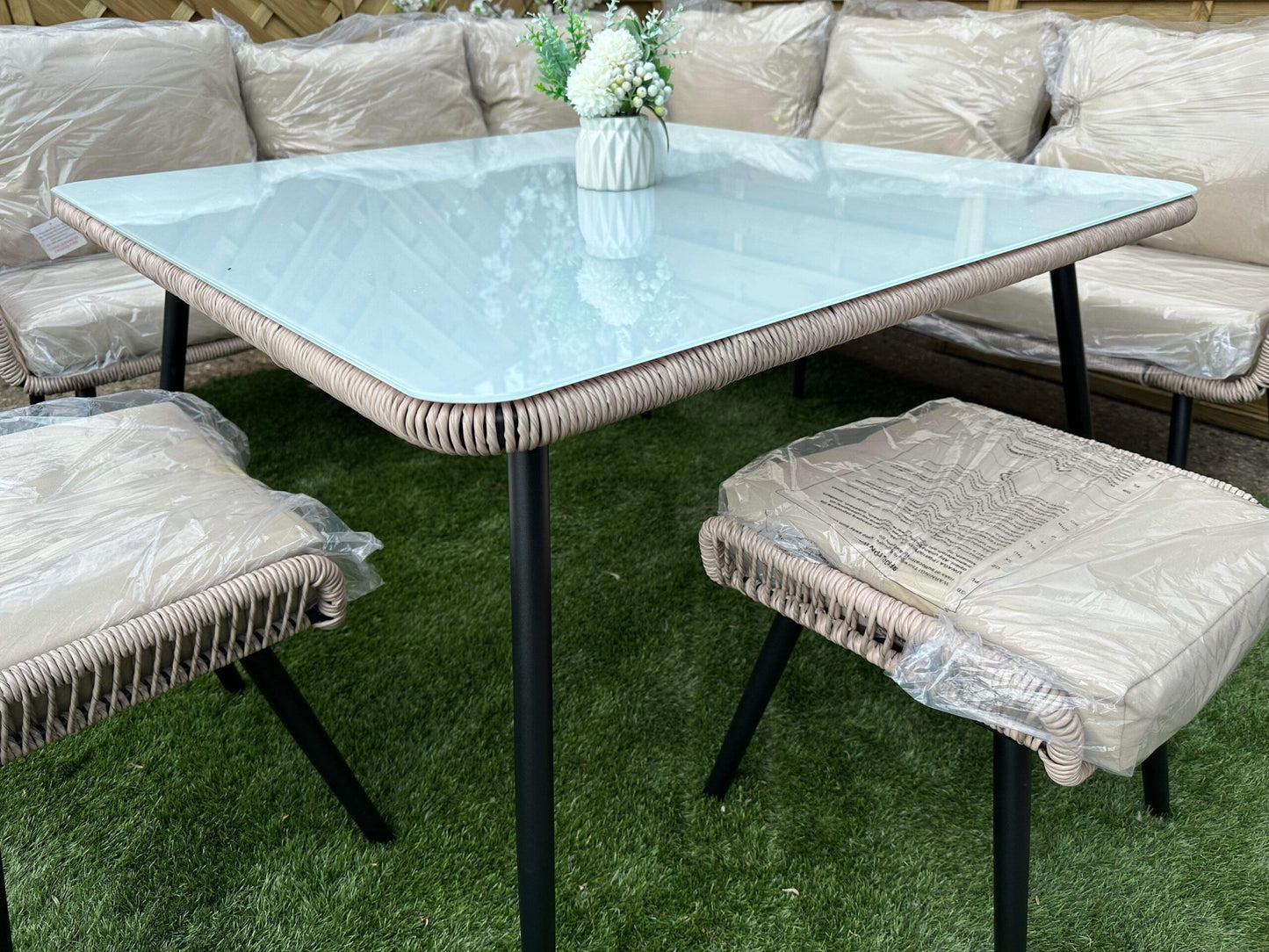 Rattan Rope Style Corner Dining Set