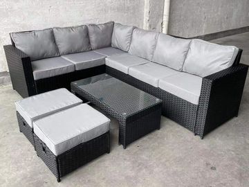 Set LCL70 – Black Rattan Large Corner Lounge Set
