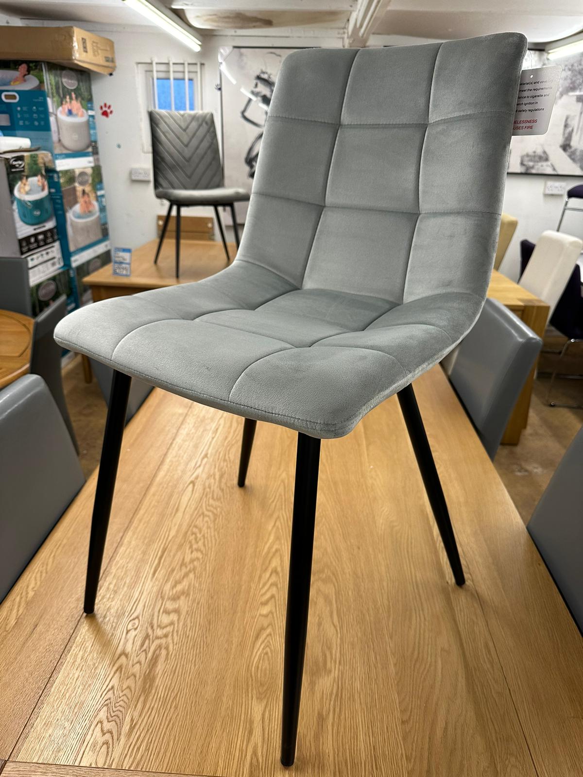 Light Grey Soft Velvet Dining Chairs