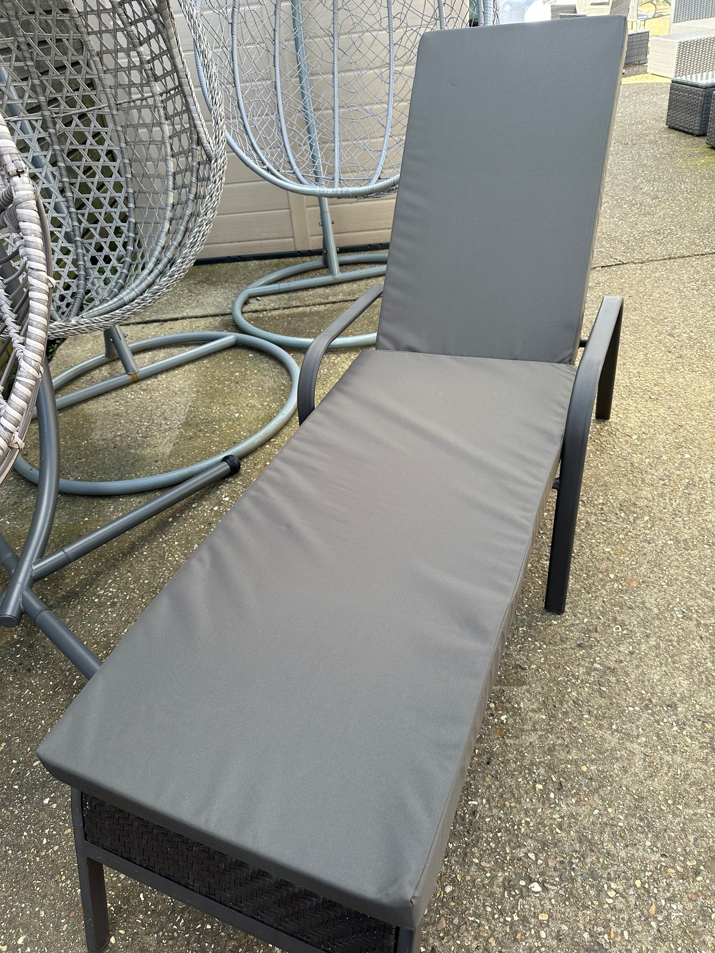 Grey Sun Lounger Cushion