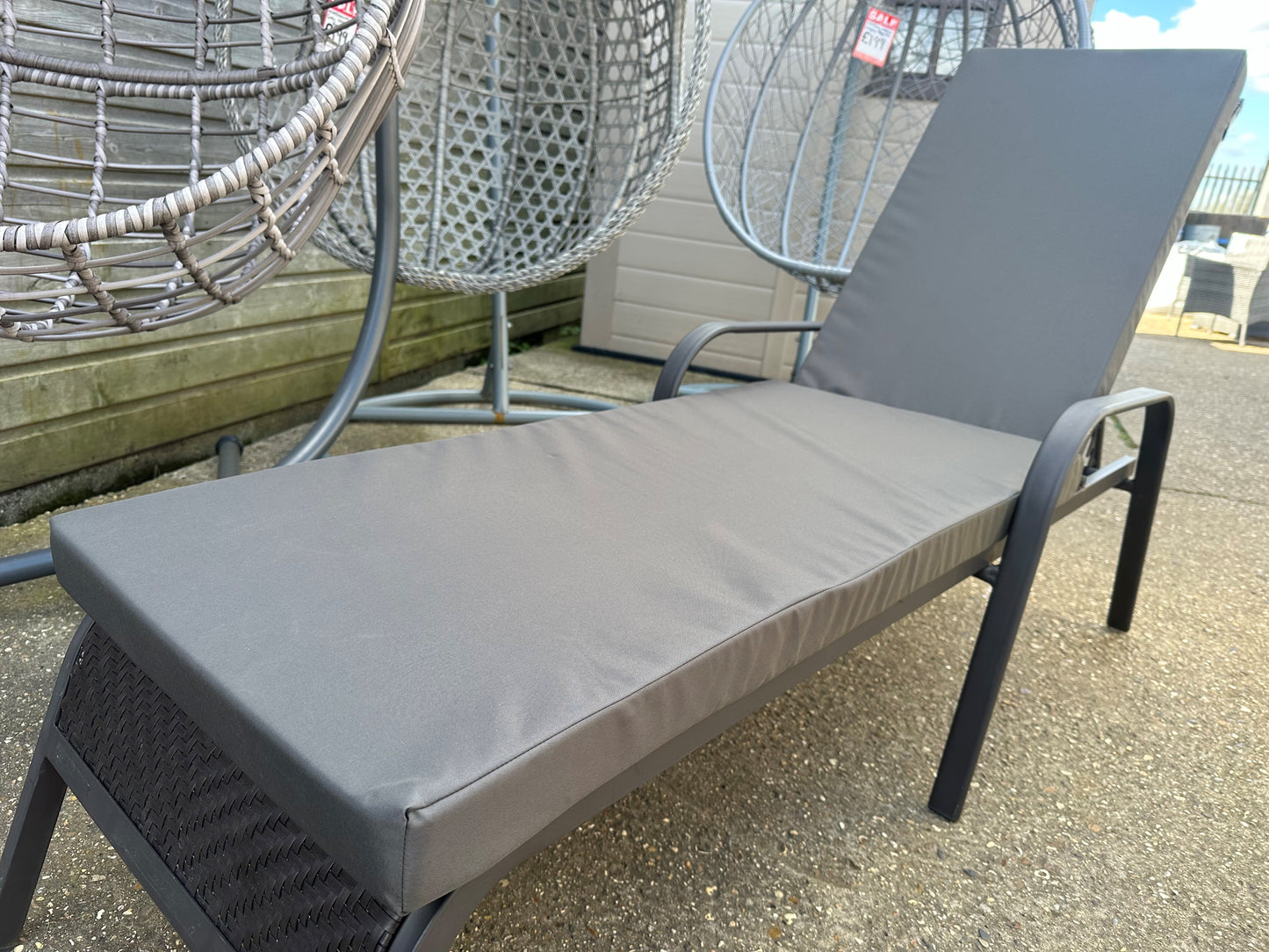 Grey Sun Lounger Cushion