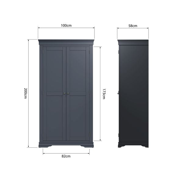 SW 2 Door Wardrobe Midnight Grey
