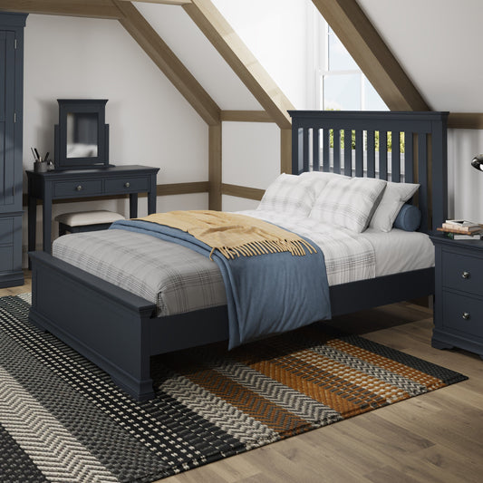 SW Midnight Grey Wooden Bed Frame