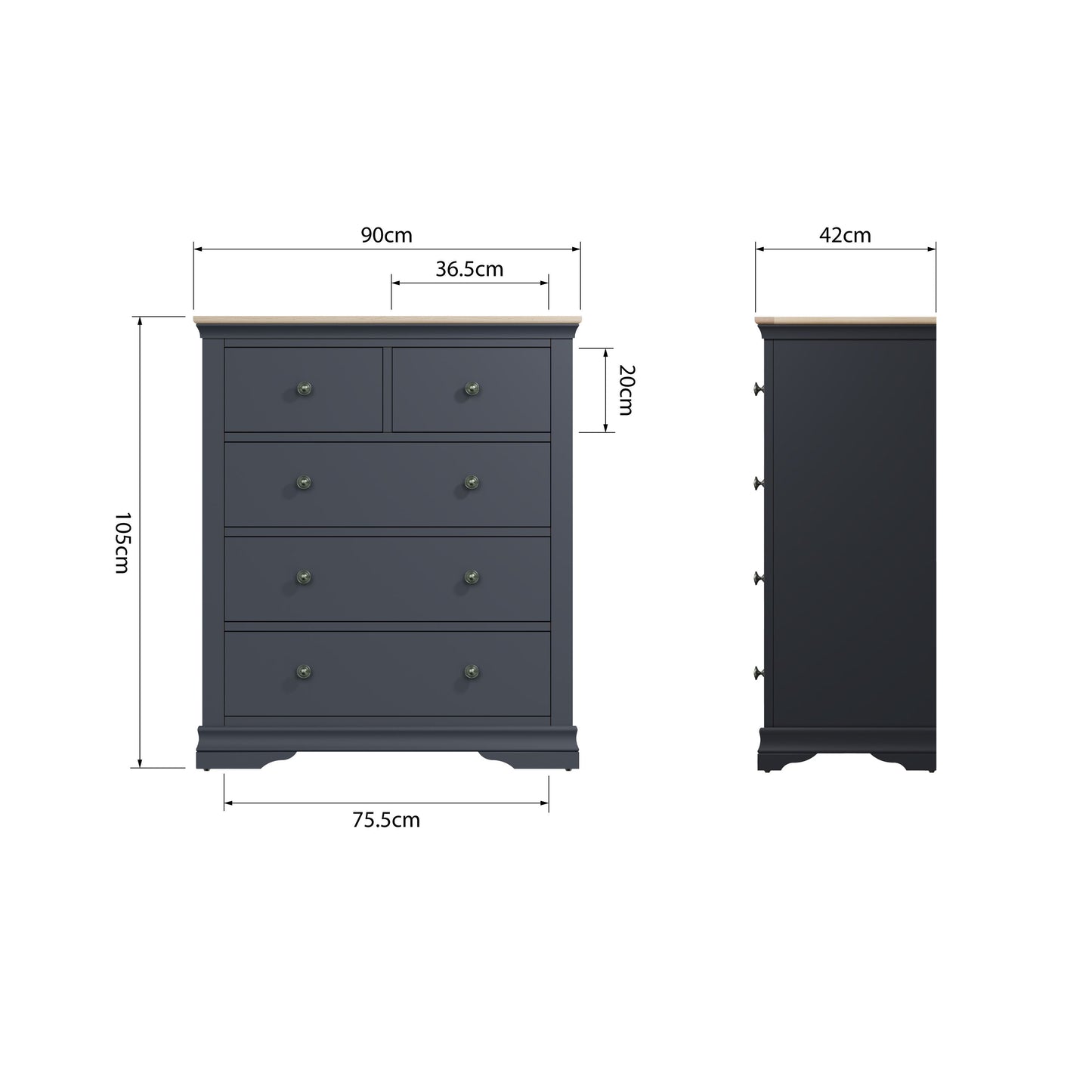 SWO 2 Over 3 Chest Midnight Grey