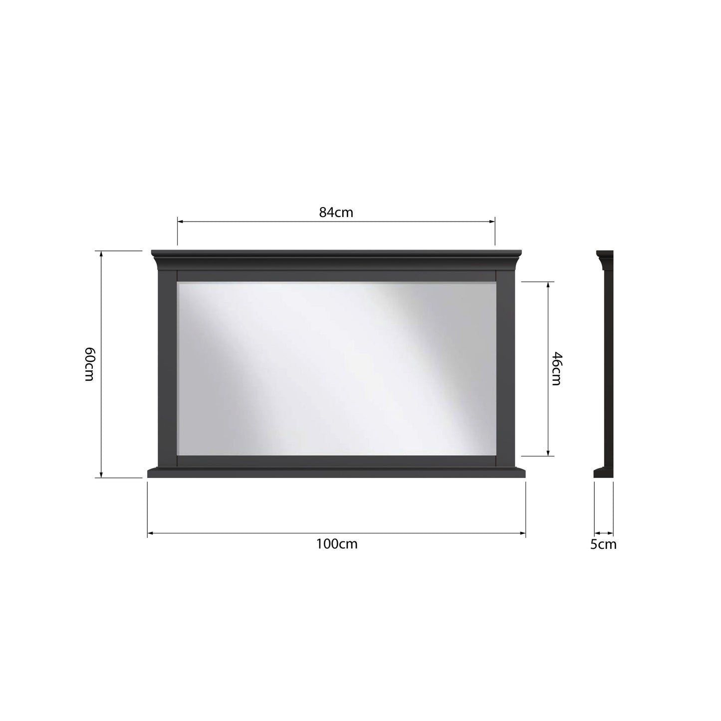 SW Midnight Grey Wall Mirror