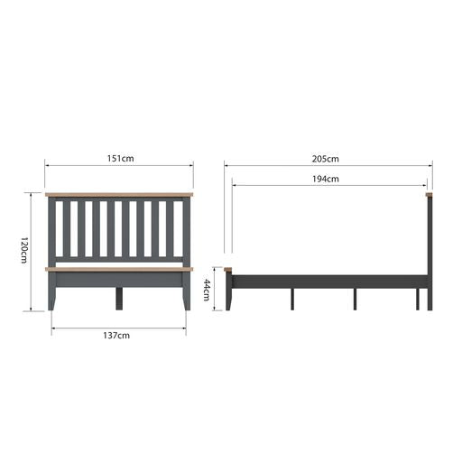 TT Charcoal Wooden Bed Frame