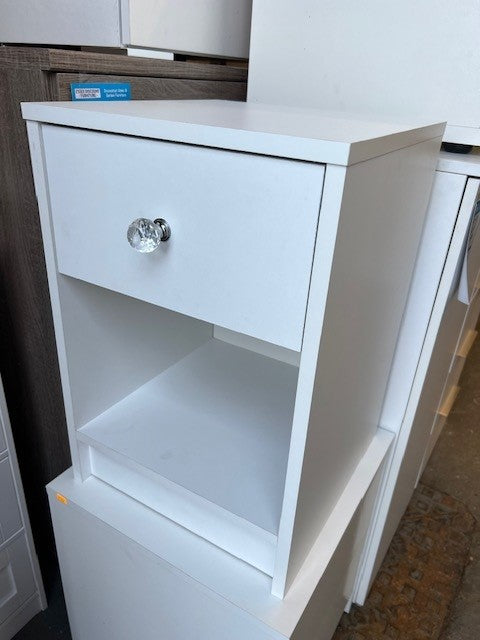 White 1 Drawer Bedside