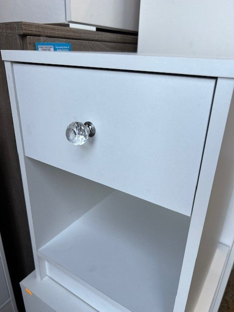 White 1 Drawer Bedside