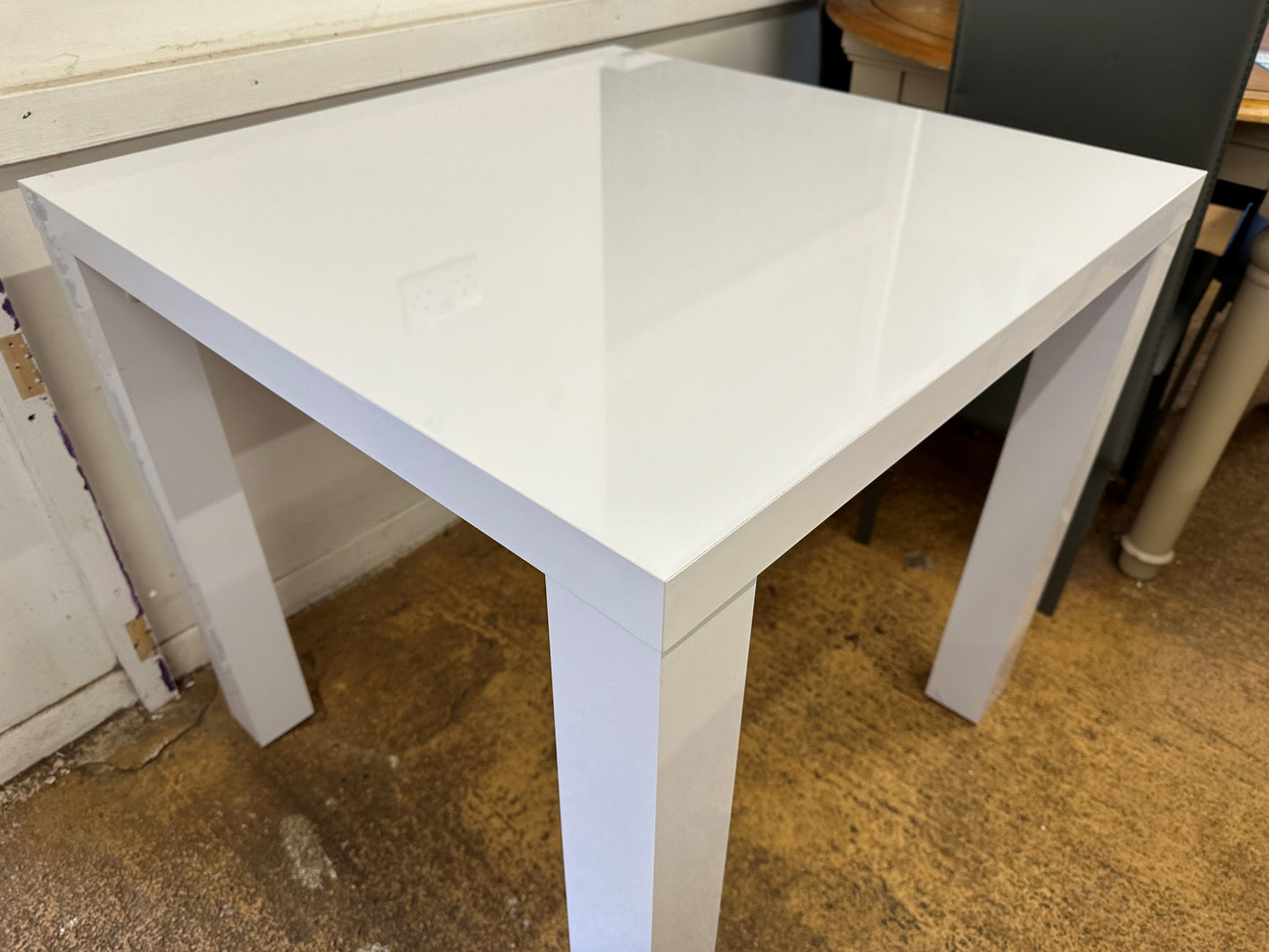 White Gloss Square Dining Table
