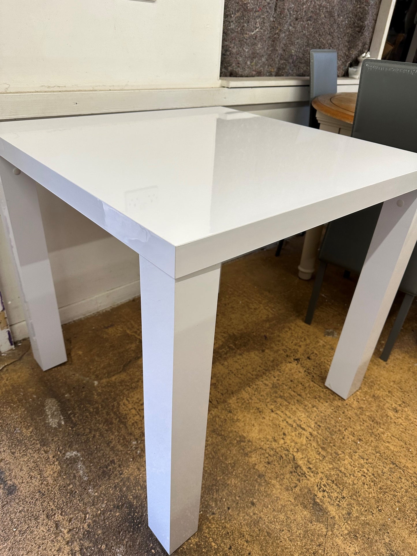 White Gloss Square Dining Table