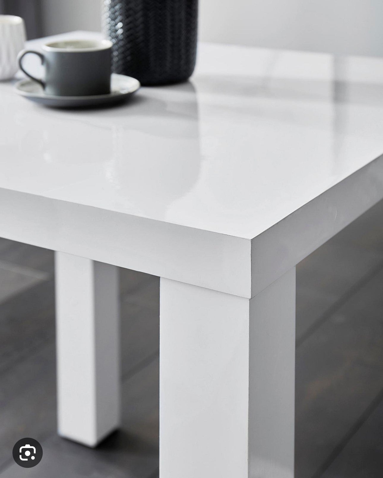 White Gloss Square Dining Table